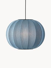 Lámpara de techo Knit-Wit, Pantalla: fibra sintética, Adornos: metal recubierto, Cable: cubierto en tela, Gris azulado, Ø 45 x Al 36 cm
