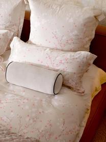 Povlak na polštář z bavlněného saténu s květinovým potiskem Sakura, Béžová, růžová, bílá, Š 40 cm, D 80 cm