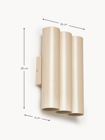 Luminaire LED up & down Tacey, Métal, Beige clair, larg. 18 x haut. 28 cm