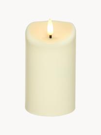 Velas pilar LED Bomi, 2 uds., a pilas, Plástico, Blanco Off White, Ø 8 x Al 13 cm