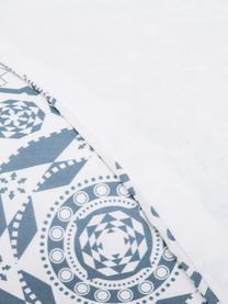Parure copripiumino in cotone Morris, Cotone, Fronte: blu, bianco Retro: bianco, 200 x 200 cm
