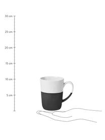 Handgemachte Tassen Esrum matt/glänzend, 4 Stück, Unten: Steingut, naturbelassen, Elfenbeinfarben, Graubraun, 250 ml