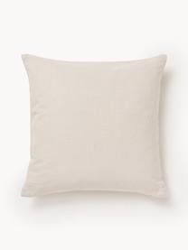 Housse de coussin 45x45 brodée Pritha, 100 % coton, Beige, larg. 45 x long. 45 cm