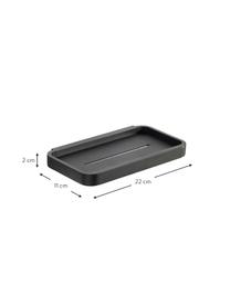 Zeepbakje Rim voor wandbevestiging, Gecoat aluminium, Zwart, B 22 x H 2 cm