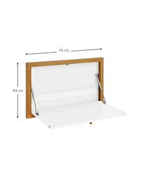 Wandbureau Brenta, uitklapbaar, Frame: gelakt MDF, FSC®-gecertif, Wit, hout, B 74 cm x H 44 cm