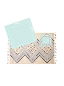 Tapis en laine Jazmin, Beige, gris-bleu, gris foncé