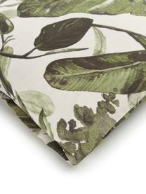 Pościel z bawełny All Leaves, Zielony, beżowy, 135 x 200 cm + 1 poduszka 80 x 80 cm