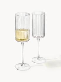 Mondgeblazen champagneglazen Aleo, 4 stuks, Natronkalkglas, Transparant, Ø 7 x H 23 cm, 240 ml