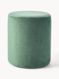 Pouf in velluto Daisy, Rivestimento: velluto (poliestere) Con , Struttura: compensato, Velluto verde salvia, Ø 38 x Alt. 45 cm