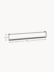 Estante de pared de metal Meert, Metal recubierto, Negro, An 100 x Al 16 cm