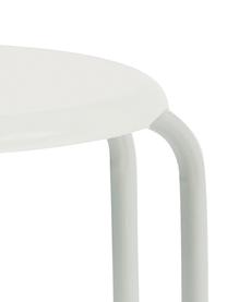 Taburete Linus, Asiento: tablero de fibras de dens, Patas: acero pintado, Blanco, Ø 30 x Al 25 cm