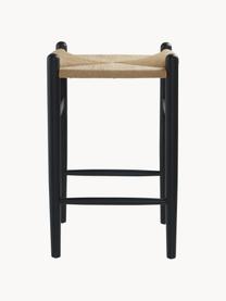 Tabouret de comptoir en bois de bouleau Nattavaara, Noir, beige, larg. 42 x haut. 65 cm