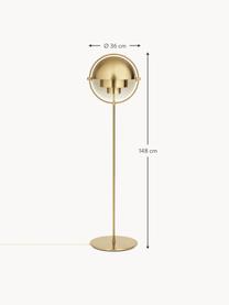 Nastaviteľná stojacia lampa Multi-Lite, Odtiene lesklej zlatej, V 148 cm
