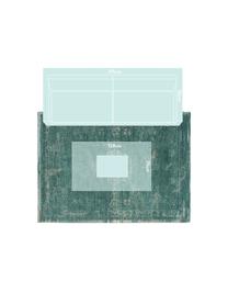 Tapis vintage vert Medaillon, Vert, gris