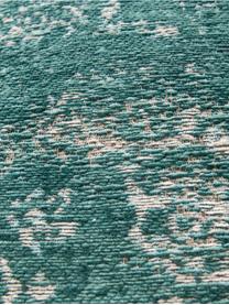 Alfombra de chenilla Medaillon, estilo vintage, Parte superior: 100% chenilla (algodón), Reverso: tejido de chenilla, recub, Verde, gris, An 140 x L 200 cm(Tamaño S)