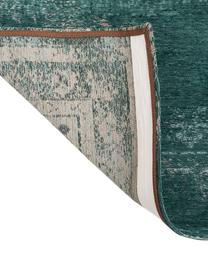 Alfombra de chenilla Medaillon, estilo vintage, Parte superior: 100% chenilla (algodón), Reverso: tejido de chenilla, recub, Verde, gris, An 140 x L 200 cm(Tamaño S)