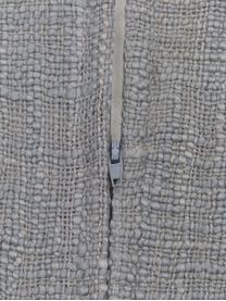 Poszewka na poduszkę z bawełny organicznej z frędzlami Fly, Bawełna organiczna, Szary, S 45 x D 45 cm