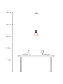 Lámpara de techo pequeña Charlie, Pantalla: metal recubierto, Adornos: metal recubierto, Anclaje: metal recubierto, Cable: cubierto en tela, Gris, rosa, Ø 21 x Al 24 cm