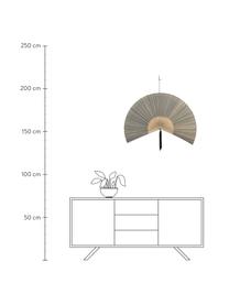Wandobject Jaime van bamboehout, Bamboe, katoen, Zwart, beige, B 145 x H 72 cm