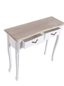 Konzolový stolík z dreva Provenza, Biela, svetlohnedá, Š 90 cm x H 30 cm