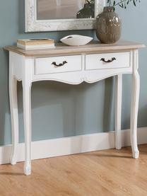 Konzolový stolík z dreva Provenza, Biela, svetlohnedá, Š 90 cm x H 30 cm