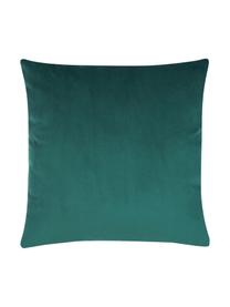 Geborduurde fluwelen kussenhoes Cheetah in groen/goudkleur, Polyester fluweel, Donkergroen, goudkleurig, B 40 x L 40 cm