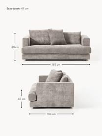 Sofa Tribeca (2-Sitzer), Bezug: 100 % Polyester Der strap, Gestell: Buchenholz, Kiefernholz, , Webstoff Taupe, B 185 x T 104 cm