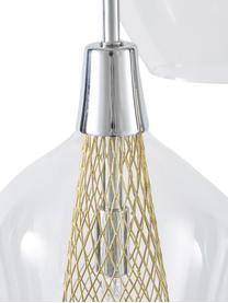 Lampa wisząca ze szkła Filo, Transparentny, odcienie mosiądzu, Ø 36 x W 120 cm
