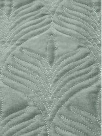Wattierte Samt-Kissenhülle Celine mit feinem Muster, Salbeigrün, B 40 x L 40 cm