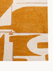 Tapis avec motif graphique Papercut, 100 % polyester, Ocre, blanc crème, larg. 80 x long. 150 cm (taille XS)