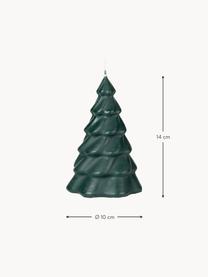 Vánoční svíčka ve tvaru vánočního stromečku Pinus, Parafín, Tmavě zelená, Ø 10 cm, V 14 cm