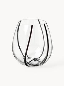 Glas-Vase Kira, H 18 cm, Kalknatronglas, Transparent, Schwarz, Ø 17 x H 18 cm