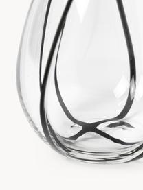 Glazen vaas Kira, H 18 cm, Natronkalkglas, Transparant, zwart, Ø 17 x H 18 cm