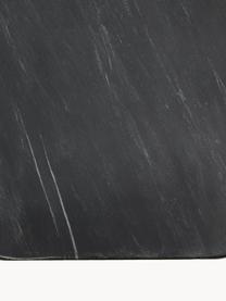 Tagliere in marmo con cinturino in pelle Johana, Nero marmorizzato, Larg. 38 x Prof. 15 cm