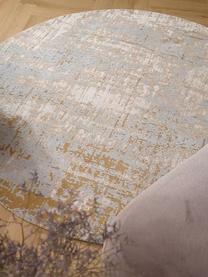 Kulatý ručně tkaný bavlněný koberec Luise, Odstíny šedé, odstíny hnědé, Ø 120 cm (velikost S)