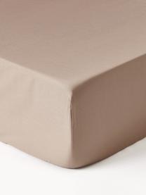 Lenzuolo con angoli in raso di cotone Premium, Beige, Larg. 90 x Lung. 200 cm, Alt. 25 cm