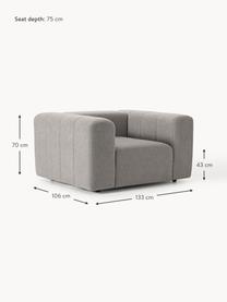 Fauteuil lounge en bouclette Lena, Bouclette gris, larg. 133 x prof. 106 cm