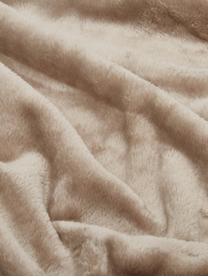 Plaid cocooning en polaire taupe Doudou, 100 % polyester, Taupe, larg. 130 x long. 160 cm