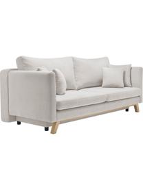 Sofa rozkładana z miejscem do przechowywania Triplo (3-osobowa), Tapicerka: 100% poliester, w dotyku , Nogi: metal lakierowany, Beżowa tkanina, S 216 x G 105 cm