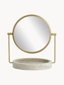 Miroir de salle de bain Haja, Doré, beige, marbré, larg. 21 x haut. 29 cm