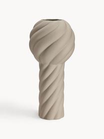 Vaso in ceramica dipinto a mano Twist Pillar, alt. 34 cm, Ceramica, Beige chiaro, Ø 16 x Alt. 34 cm