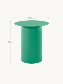 Tavolino rotondo Zele, Ferro verniciato a polvere, Verde, Ø 46 x Alt. 51 cm
