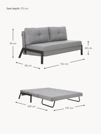 Schlafsofa Edward (2-Sitzer) mit Metall-Füßen, ausklappbar, Bezug: 100% Polyester 40.000 Sch, Webstoff Grau, B 152 x T 96 cm