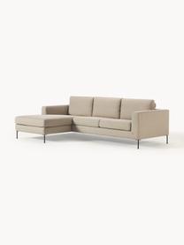 Ecksofa Cucita (3-Sitzer), Bezug: Webstoff (100% Polyester), Gestell: Massives Kiefernholz, Webstoff Beige, B 262 x T 163 cm, Eckteil links