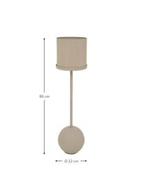 Portavaso beige da terra fatto a mano Ostuni, Metallo rivestito, Beige opaco, Ø 22 x Alt. 86 cm