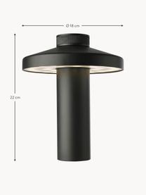 Lampada da tavolo piccola a LED con luce regolabile Turn, Nero opaco, Ø 18 x Alt. 22 cm