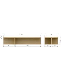 Moderne salontafel Angle, MDF met eikenhoutfineer, Licht hout, B 135 x H 27 cm