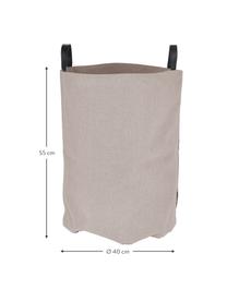 Wäschekorb Floor, Griff: Leder, Beige, Schwarz, Ø 40 x H 55 cm