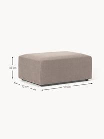 Pouf Melva, larg. 99 x prof. 72 cm, Tissu taupe, larg. 99 x prof. 72 cm