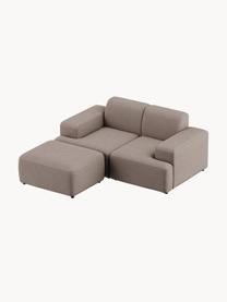 Hocker Melva, B 99 x T 72 cm, Bezug: 100 % Polyester Der strap, Gestell: Massives Kiefern- und Fic, Füße: Kunststoff Dieses Produkt, Webstoff Taupe, B 99 x T 72 cm